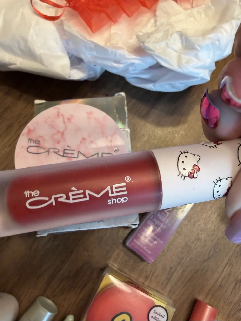 $ Sale The Crème Shop Hello Kitty Apple Red Lip Oil color tint NEW